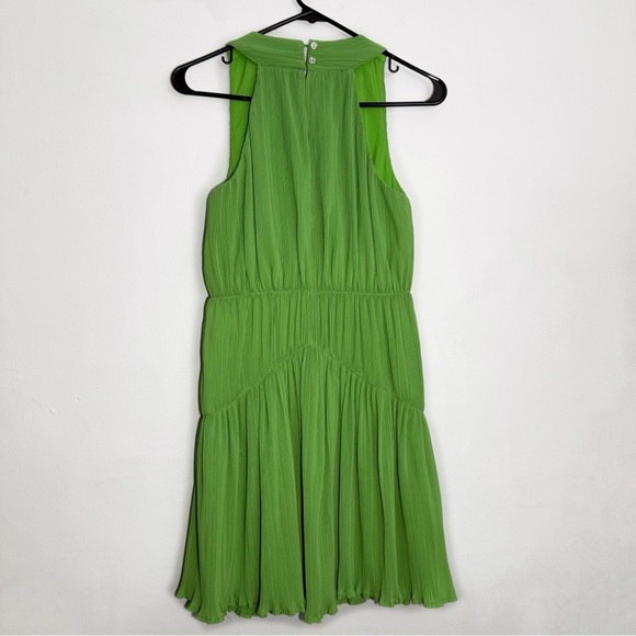 NWT Ciebon Maja Halter Pleated Minidress, Apple Green size Small - Picture 4 of 7